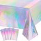 4-Pack Iridescent Plastic Tablecloths - Shiny Disposable Laser Rectangle Table Covers with Holographic Foil, Ideal for Parties, Birthdays, Bridal Showers, Weddings, and Christmas (54" x 108")